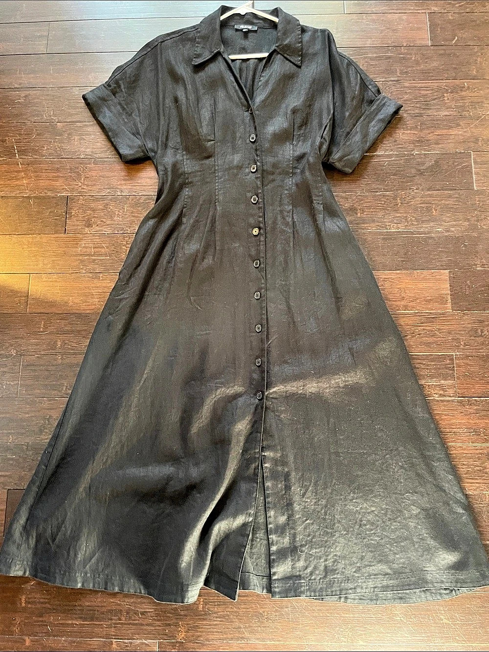 Madewell Maxi Shirt Dress in Black Size Medium